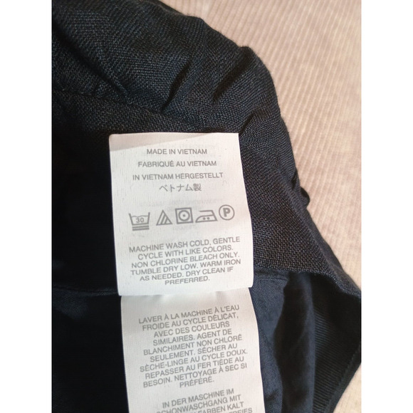 J Crew Skirt Womens 10P Black Linen Faux Half Wrap Ruffle Coastal Whimsy Goth - Picture 7 of 7